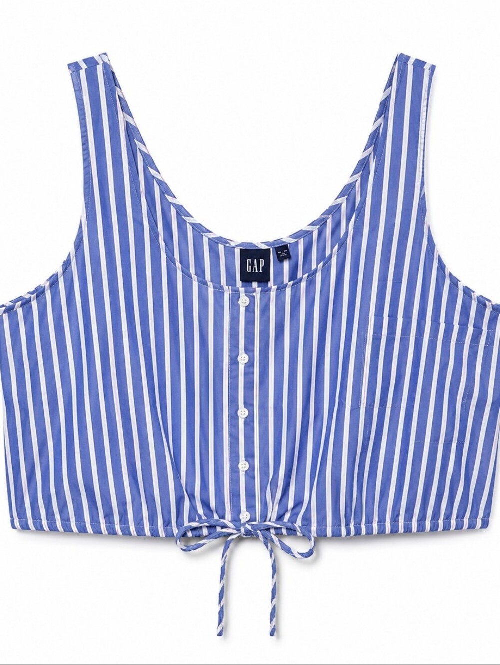 GAP Blue and White Striped Crop Top XXL
